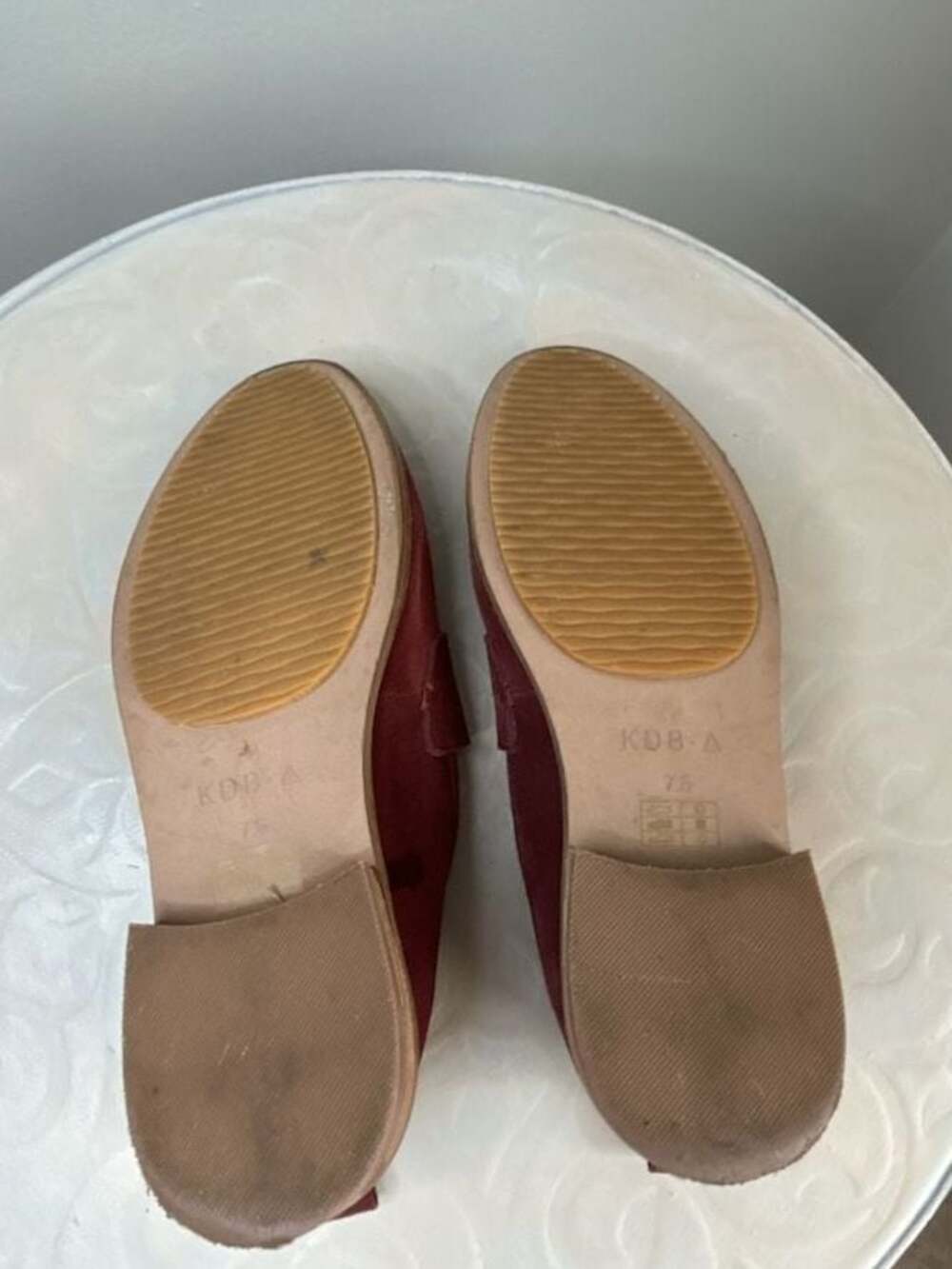 Kelsi Dagger Brooklyn Maroon Suede Penny Loafers Size 7.5 - Picture 8 of 9